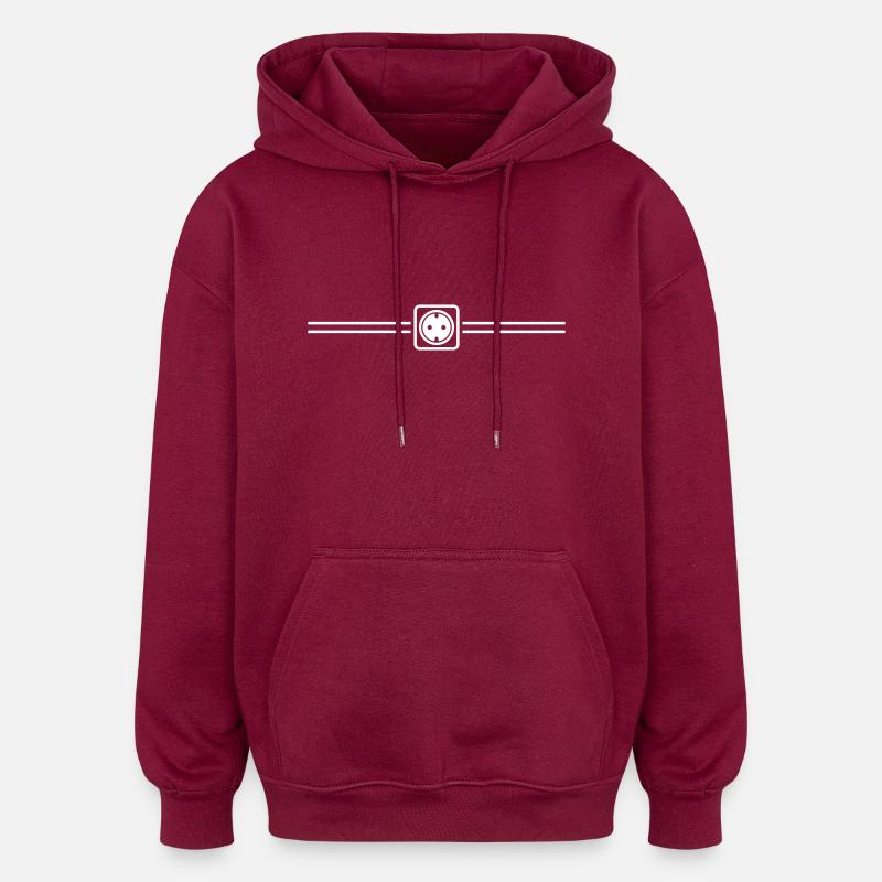 Socket icon line - Oversized Unisex Hoodie - burgundy