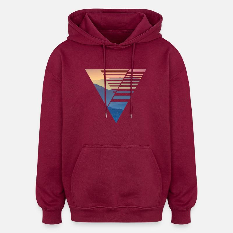 Vector Design Triangle - Oversized Unisex Hoodie - Burgunderrot