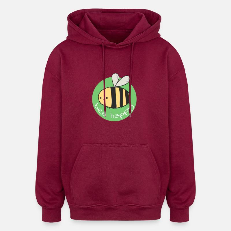 abeille - Sweat à capuche oversize unisexe - bordeaux