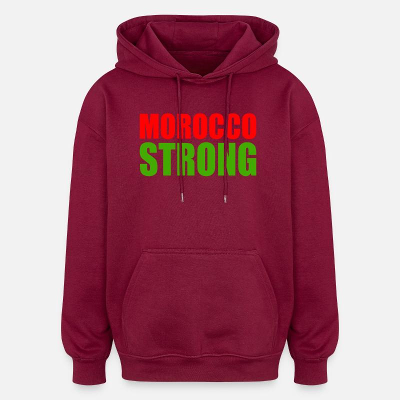 Morocco strong - Sweat à capuche oversize unisexe - bordeaux
