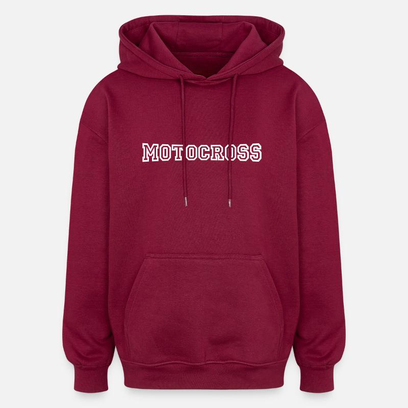 Motocross - Sweat à capuche oversize unisexe - bordeaux