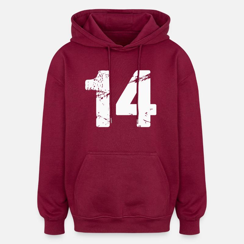 14 - Sweat à capuche oversize unisexe - bordeaux