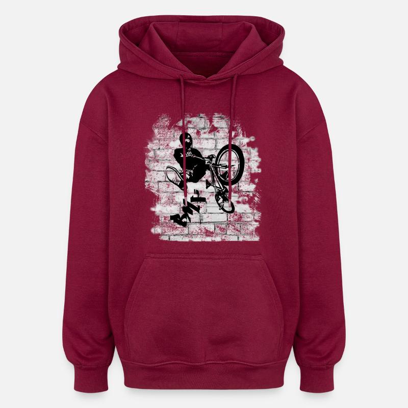 BMX - Sweat à capuche oversize unisexe - bordeaux