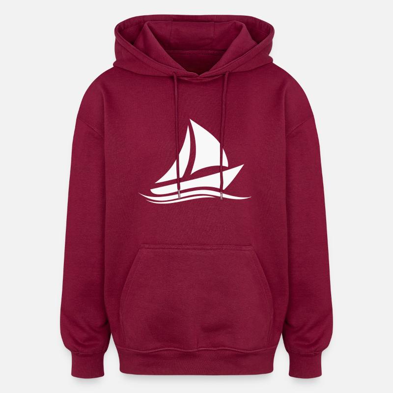 blanc bateau - Sweat à capuche oversize unisexe - bordeaux