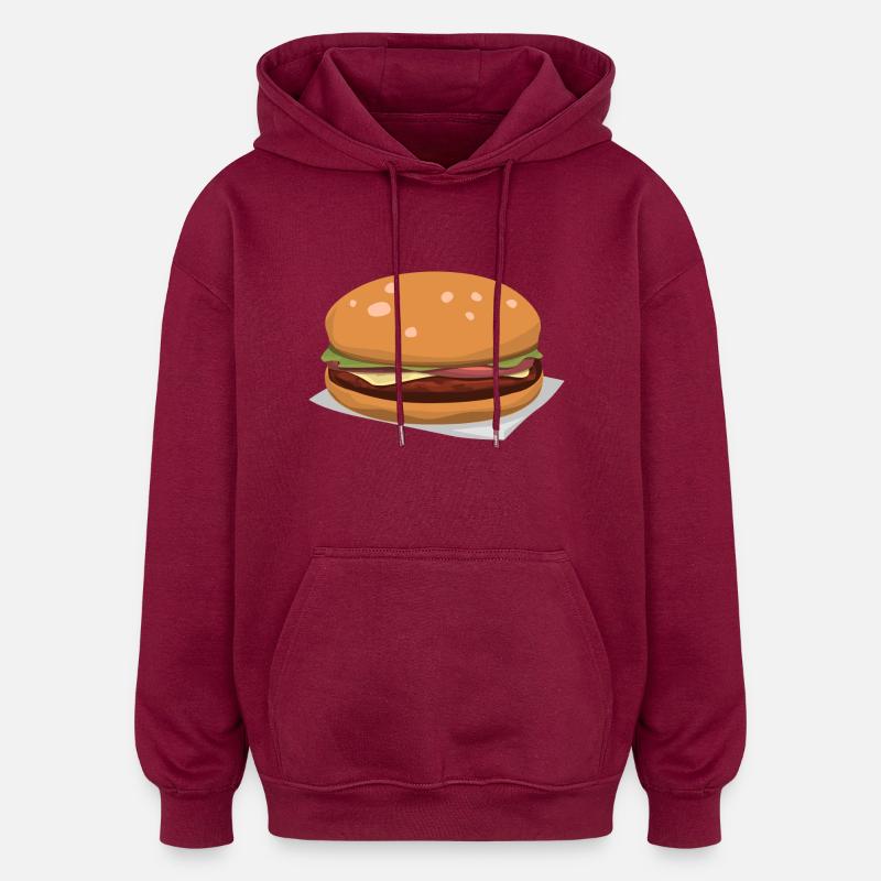 Leckerer Hamburger - Oversized Unisex Hoodie - burgundy