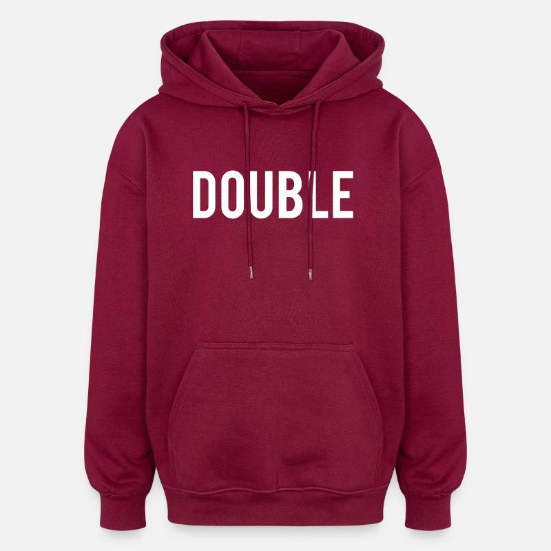 Double Trouble - Sweat à capuche oversize unisexe - bordeaux