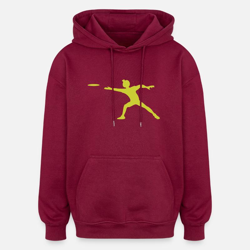 discus diskus diskuswerfer - Oversized Unisex Hoodie - Burgunderrot