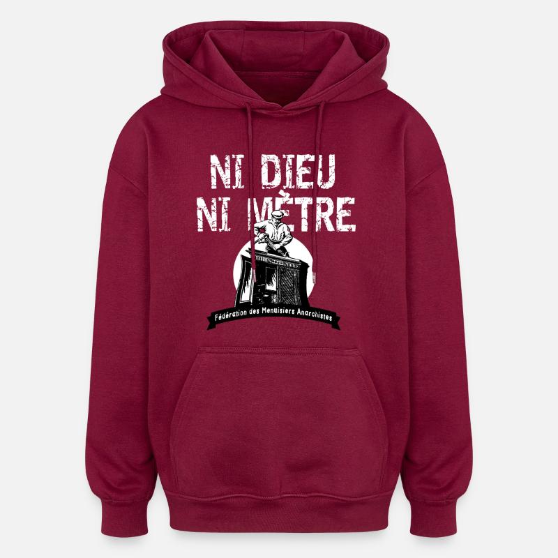 anar - Sweat à capuche oversize unisexe - bordeaux