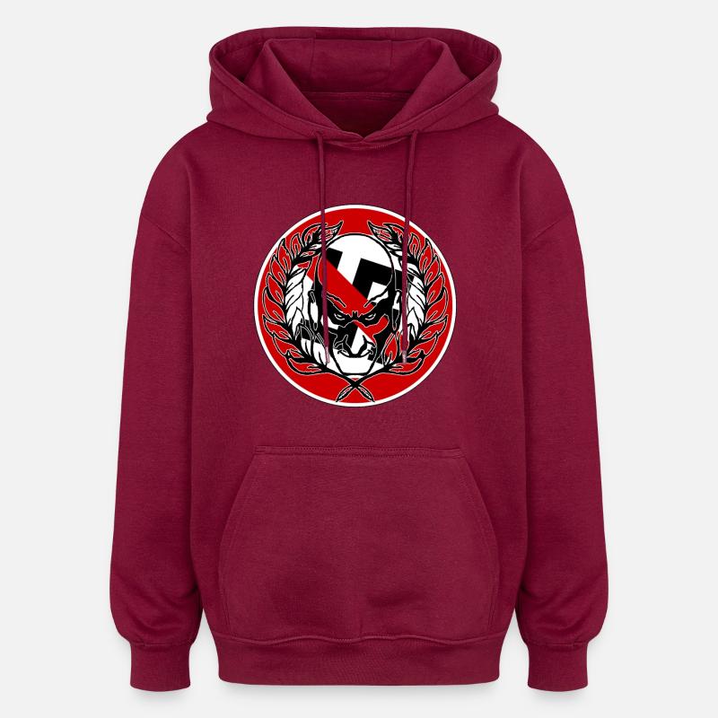 Emblème du samouraï martial - Sweat à capuche oversize unisexe - bordeaux