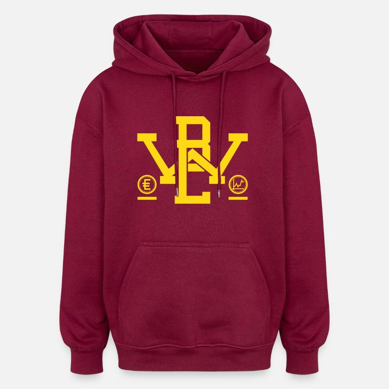 BWL - Big - Oversized Unisex Hoodie - Burgunderrot