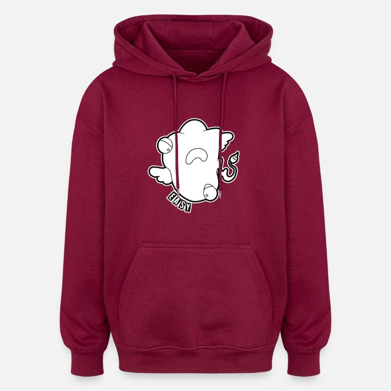 Flyguy - Sweat à capuche oversize unisexe - bordeaux