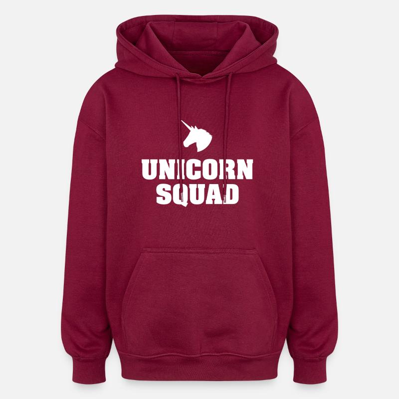 squad Unicorn - Sweat à capuche oversize unisexe - bordeaux