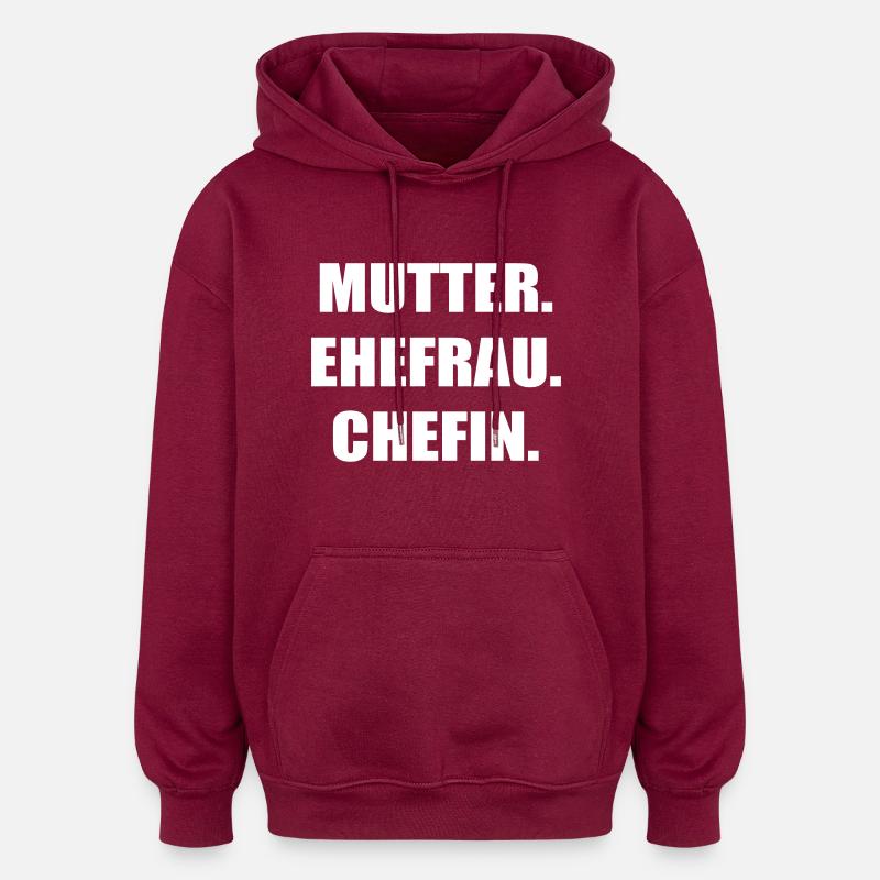 Mutter - Oversized Unisex Hoodie - Burgunderrot