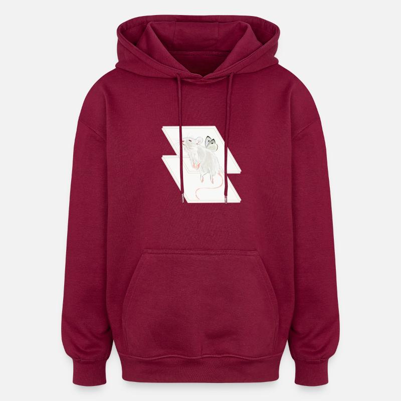 chou fée éditée - Sweat à capuche oversize unisexe - bordeaux