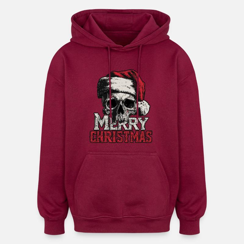 Joyeux Noël – Humour noir pour Noël - Sweat à capuche oversize unisexe - bordeaux