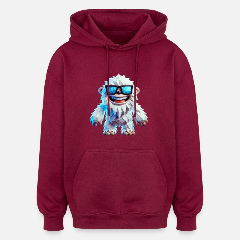 yeti cool - Sweat à capuche oversize unisexe - bordeaux