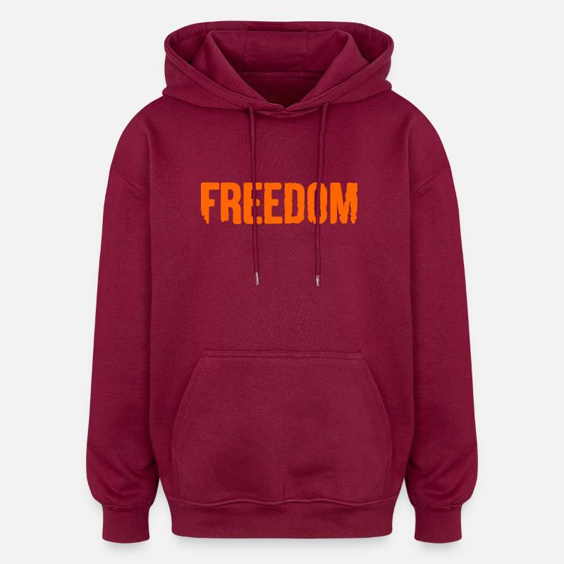 Freedom - Sweat à capuche oversize unisexe - bordeaux