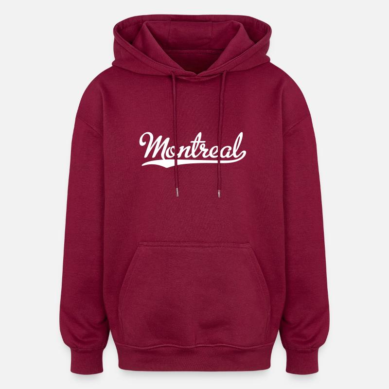 Montréal - Sweat à capuche oversize unisexe - bordeaux