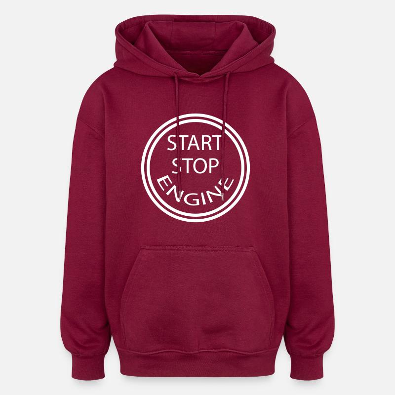 start_stop_engine_sse13 - Oversized Unisex Hoodie - burgundy