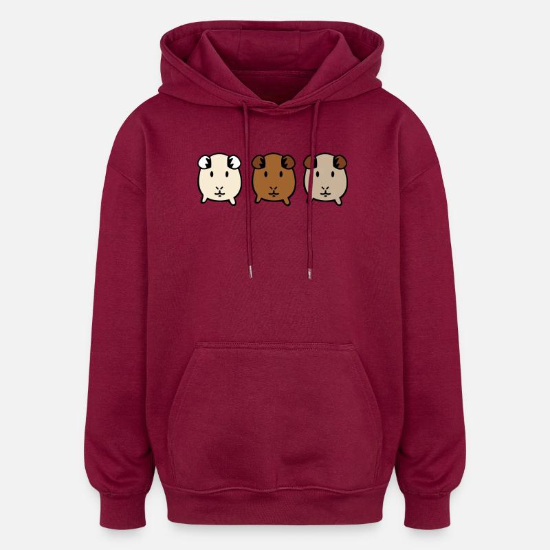 Cobaye - Sweat à capuche oversize unisexe - bordeaux
