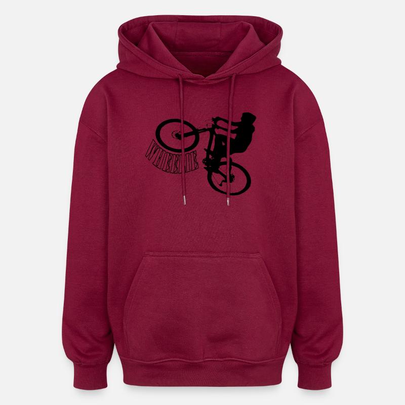 Roue roue - Sweat à capuche oversize unisexe - bordeaux