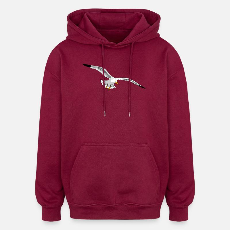 fliegende moewe urlaub fliegen - Oversized Unisex Hoodie - Burgunderrot