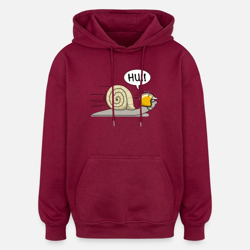 Escargot de course - l’original - Sweat à capuche oversize unisexe - bordeaux