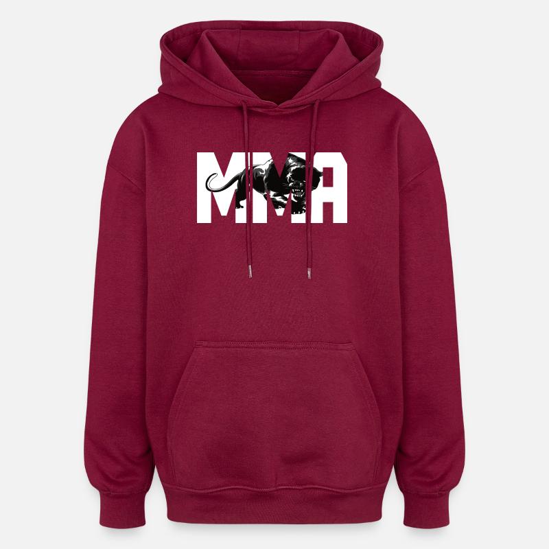 MMA Design mit einer Raubkatze - Oversized Unisex Hoodie - Burgunderrot