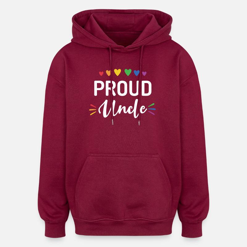 Stolzer Onkel - Oversized Unisex Hoodie - Burgunderrot