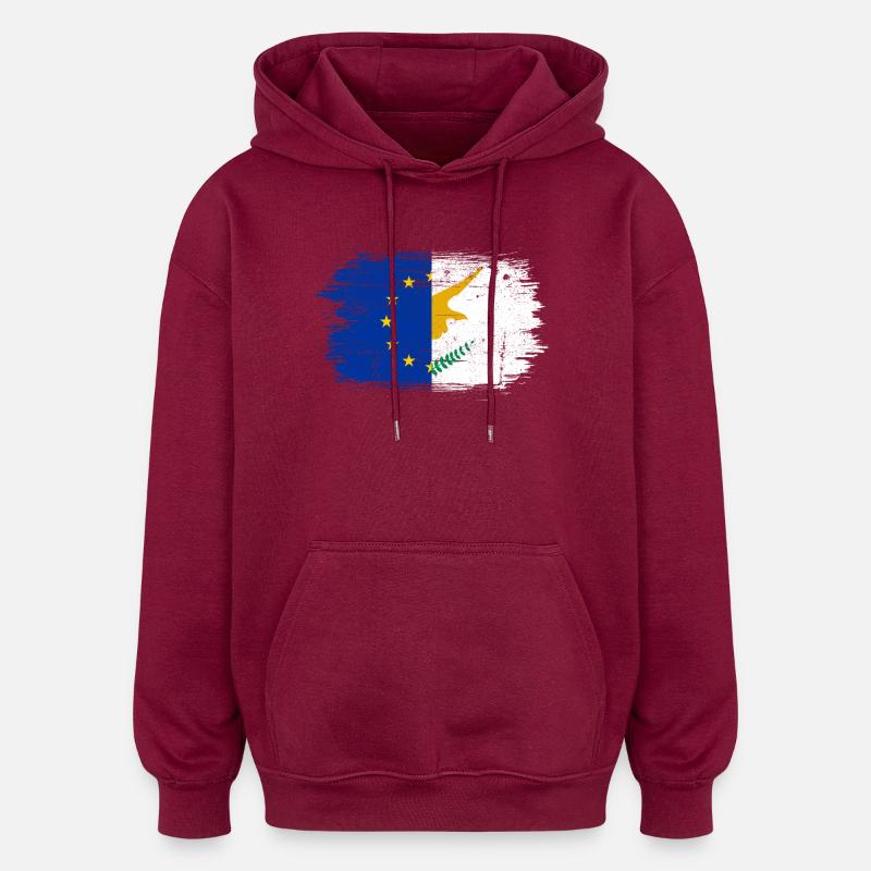 EU Einheit Hand Flagge Kunst - Oversized Unisex Hoodie - Burgunderrot