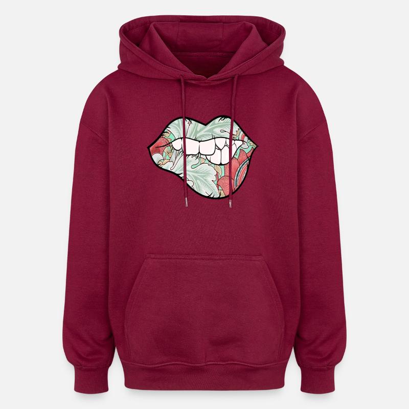 Nature Sexy Lips - Oversized Unisex Hoodie - Burgunderrot