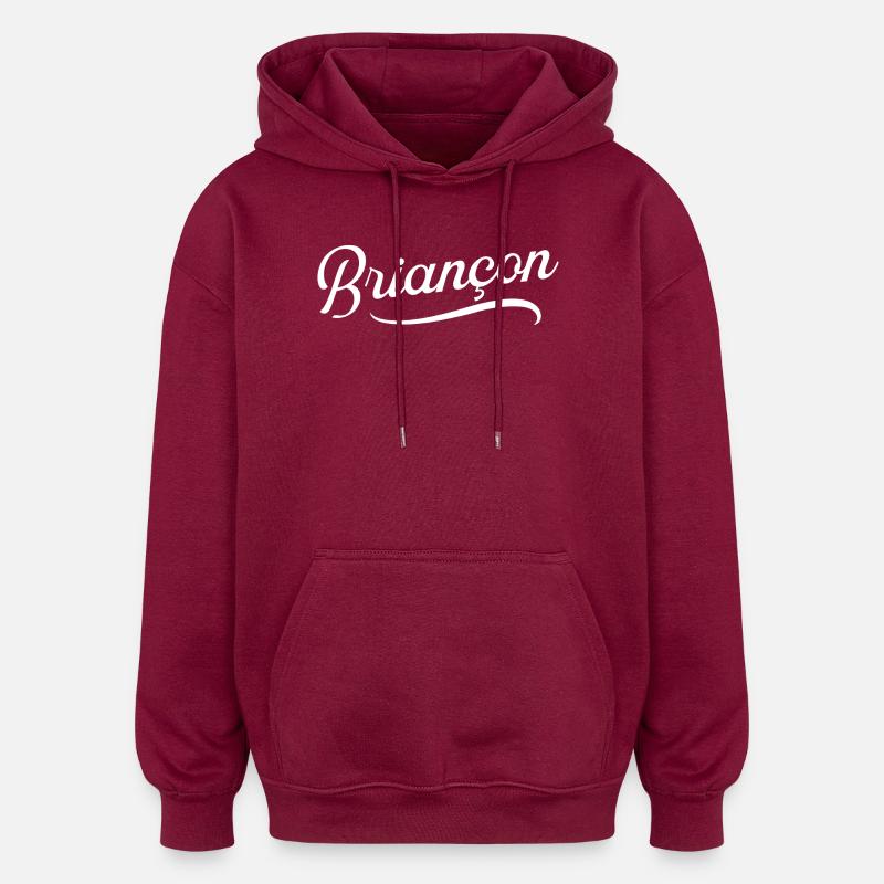 Briançon - Sweat à capuche oversize unisexe - bordeaux