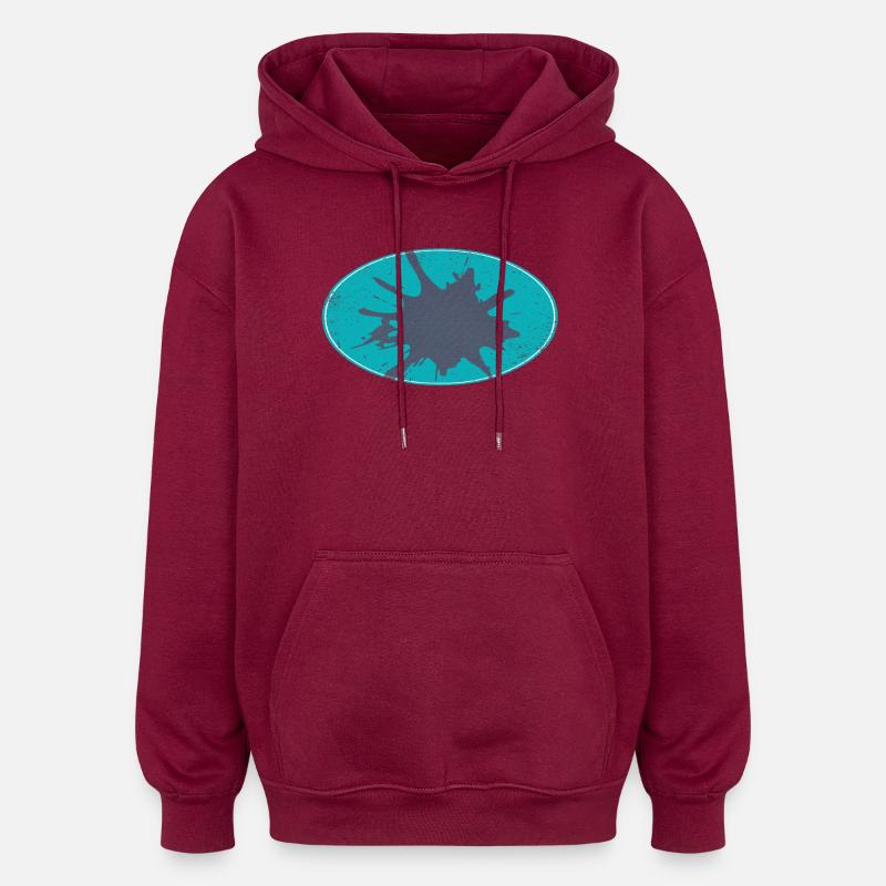 Arrière-plan de flash ovale schmutzing - Sweat à capuche oversize unisexe - bordeaux