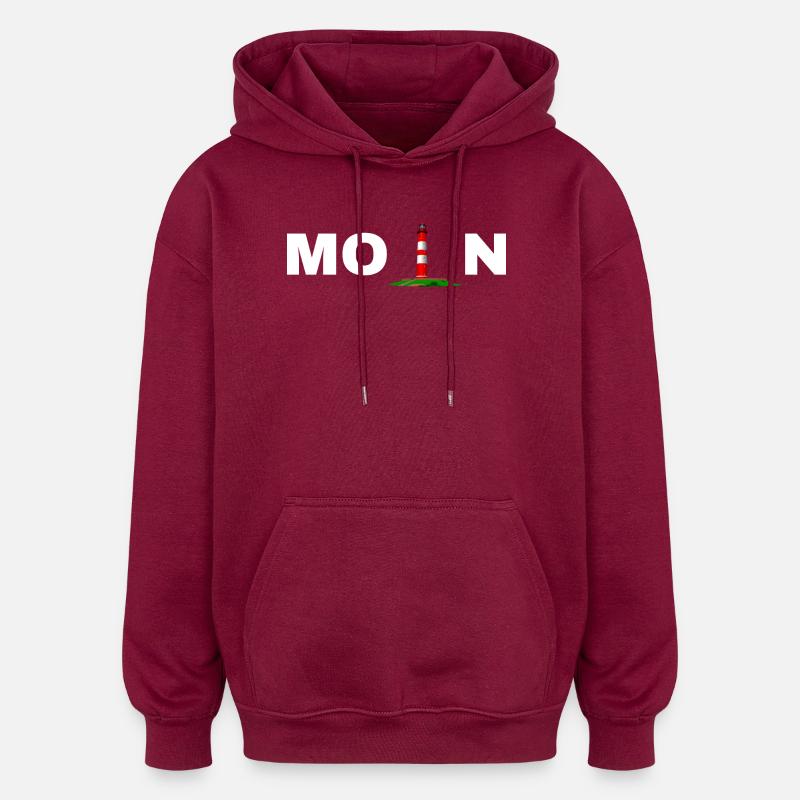 Moin - Oversized Unisex Hoodie - Burgunderrot