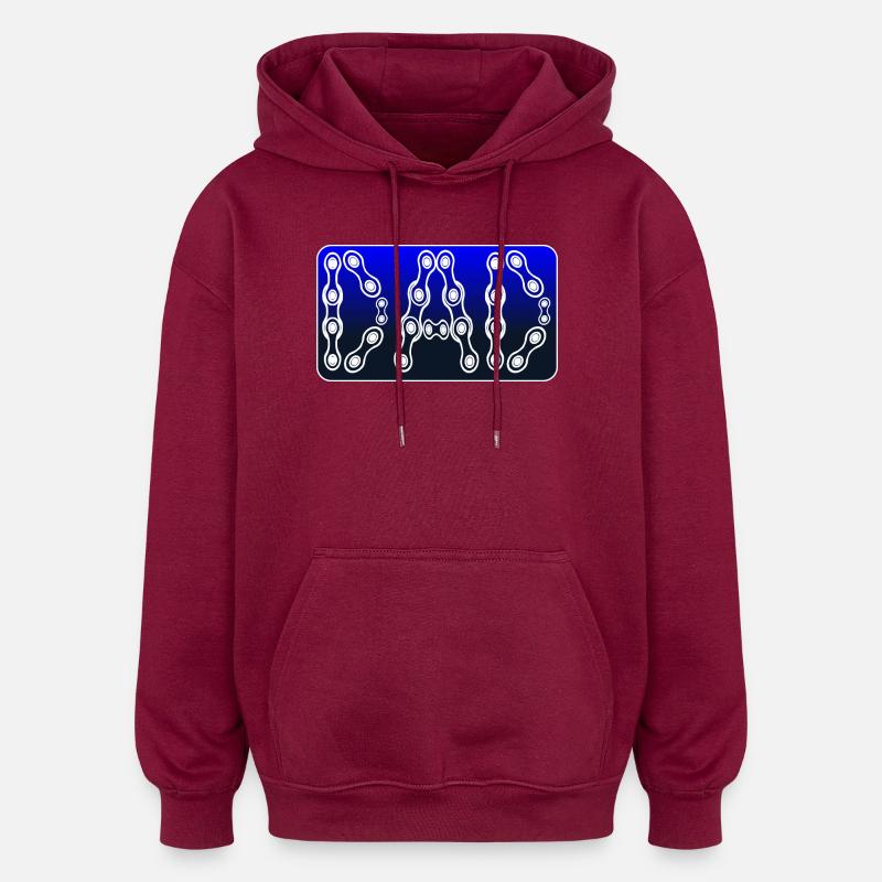 PAPA VÉLO - VÉLO - CHAÎNE - Sweat à capuche oversize unisexe - bordeaux