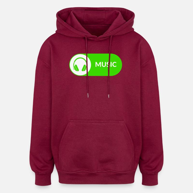 Bouton Musique - Sweat à capuche oversize unisexe - bordeaux