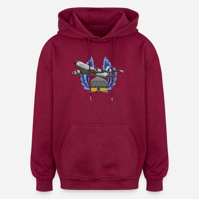 KC-135 - Oversized Unisex Hoodie - burgundy