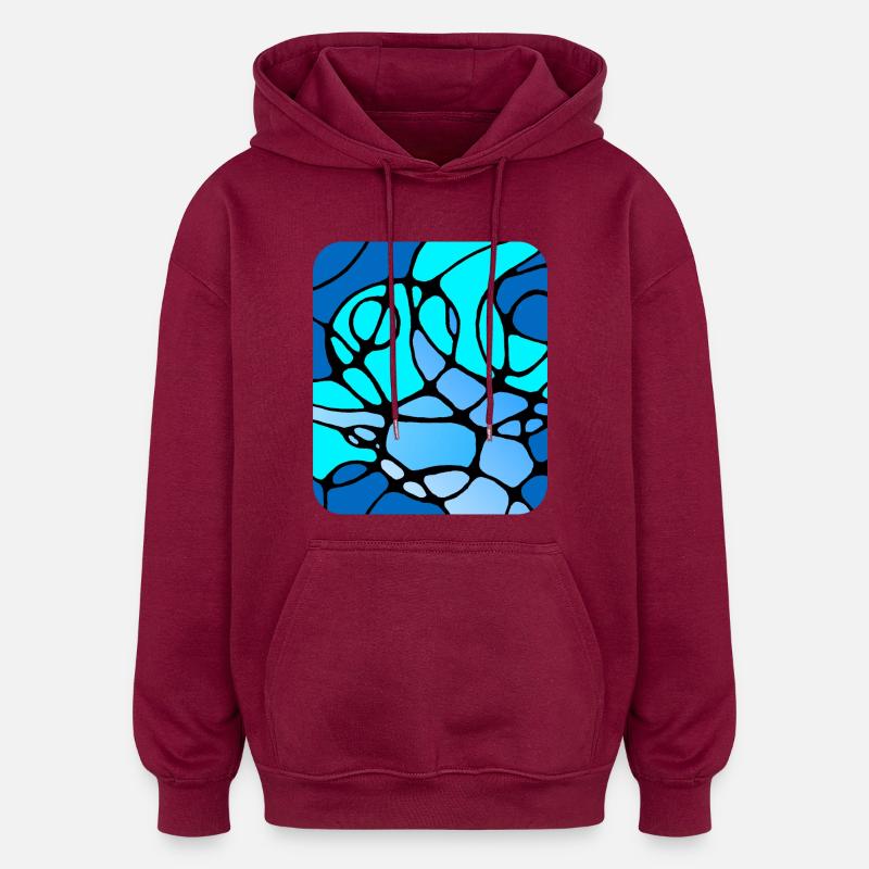 Neurografik modernes abstraktes Design - Oversized Unisex Hoodie - Burgunderrot