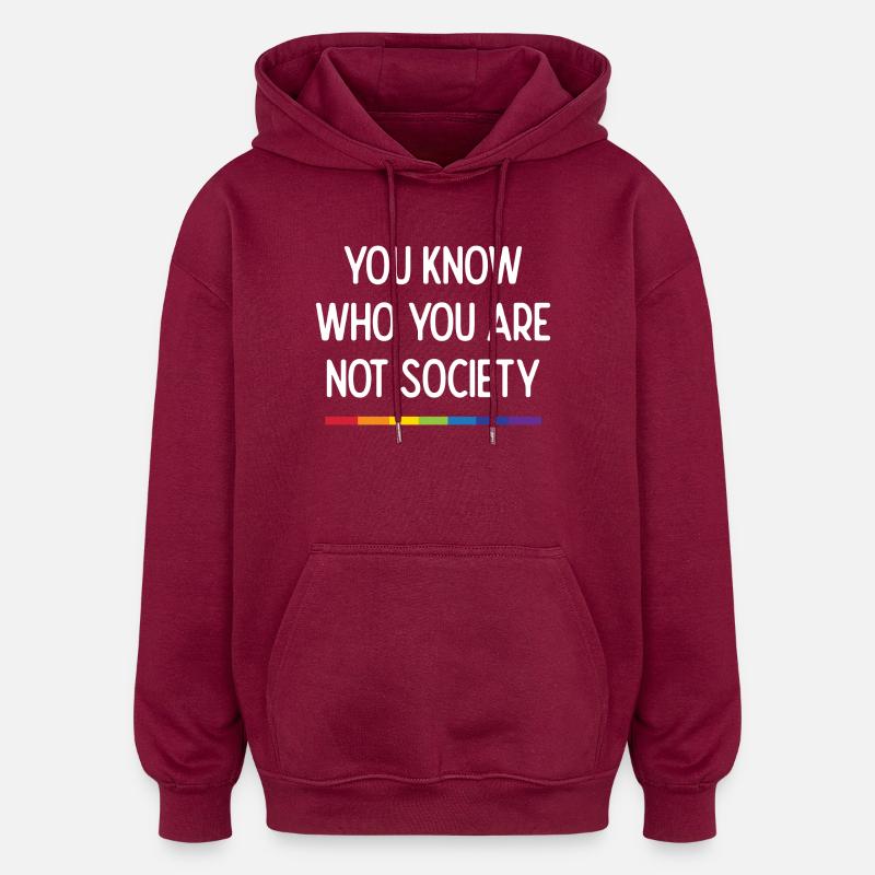 Vivez avec fierté - Sweat à capuche oversize unisexe - bordeaux