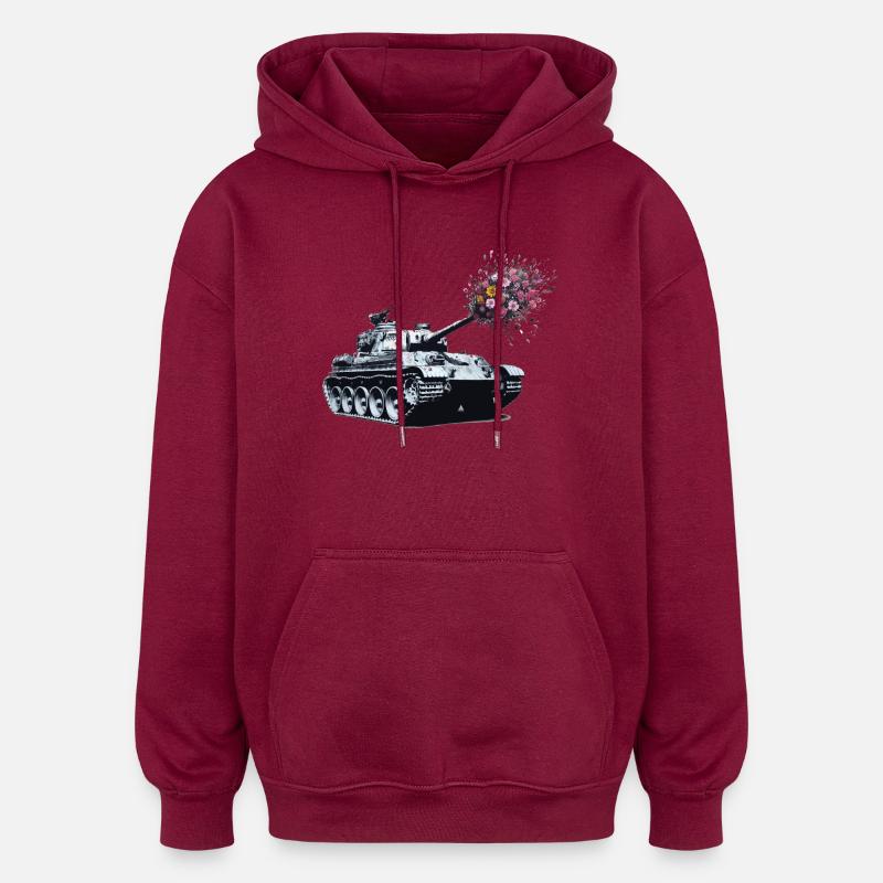 Panzer Bouquet - Sweat à capuche oversize unisexe - bordeaux