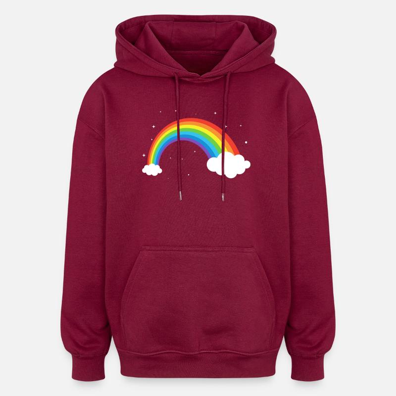 Arche arc-en-ciel cosmique - Sweat à capuche oversize unisexe - bordeaux