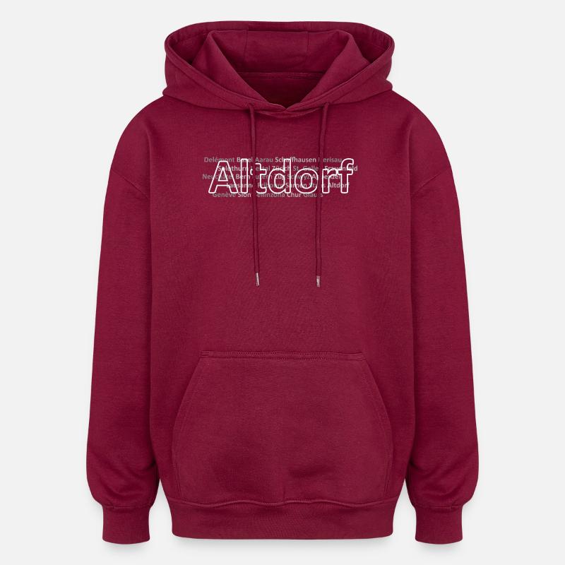 Schweizer Städte Altdorf - Oversized Unisex Hoodie - Burgunderrot