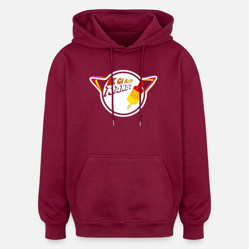 Popsicle Retro Planet - Sweat à capuche oversize unisexe - bordeaux