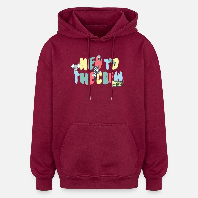 NOUVEAU DANS L’ÉQUIPAGE - BIENVENUE BÉBÉ - Sweat à capuche oversize unisexe - bordeaux