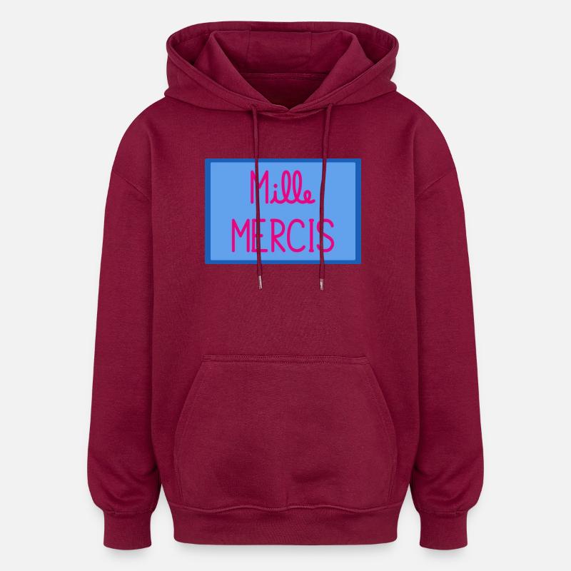 MAÎTRESSE. MAITRE. MERCI. MERCI MAÎTRESSE - Sweat à capuche oversize unisexe - bordeaux