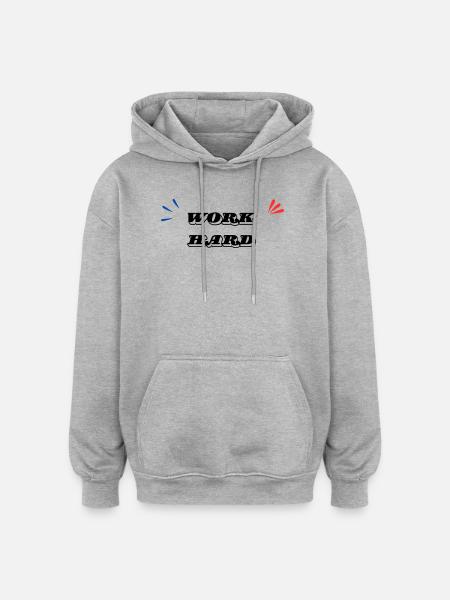 Work Hard Minimal - Oversized Unisex Hoodie - burgundy