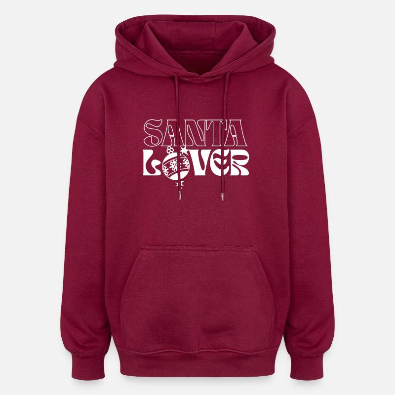 Conception d’amour de Noël festif - Sweat à capuche oversize unisexe - bordeaux