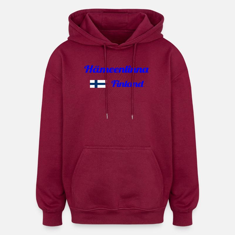 Hämeenlinna Finlande- Imprimés élégants - Sweat à capuche oversize unisexe - bordeaux