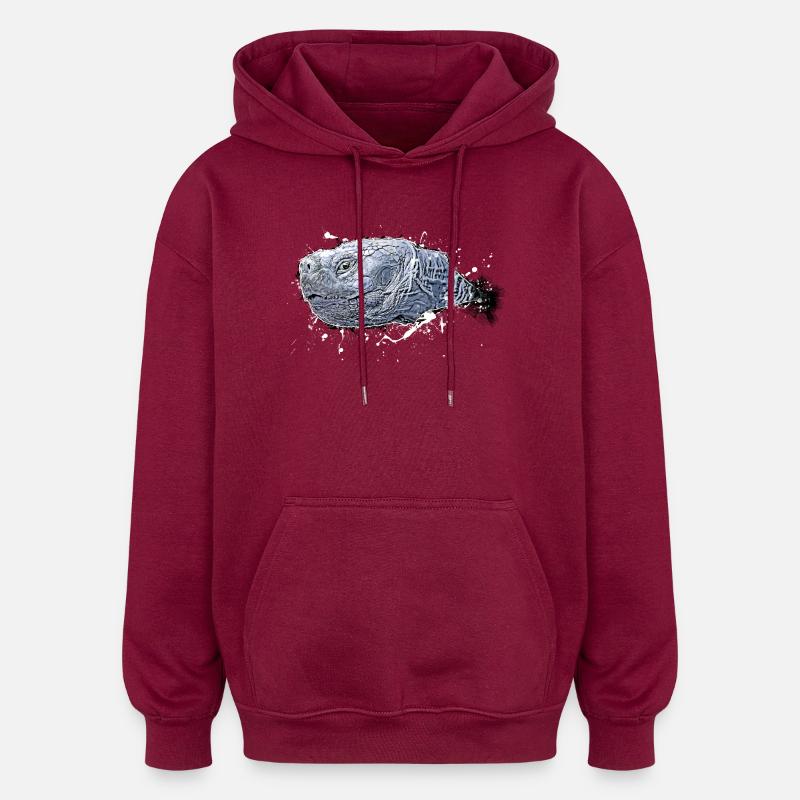 Tortue - Sweat à capuche oversize unisexe - bordeaux