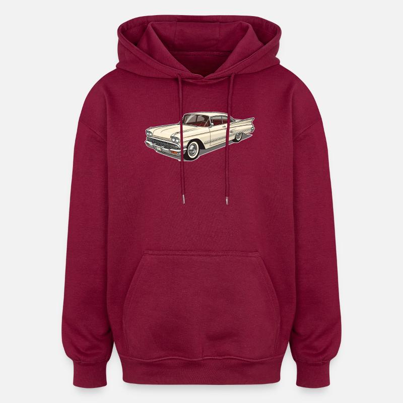 Klassischer Oldtimer - Elegantes Retro-Autodesign - Oversized Unisex Hoodie - Burgunderrot